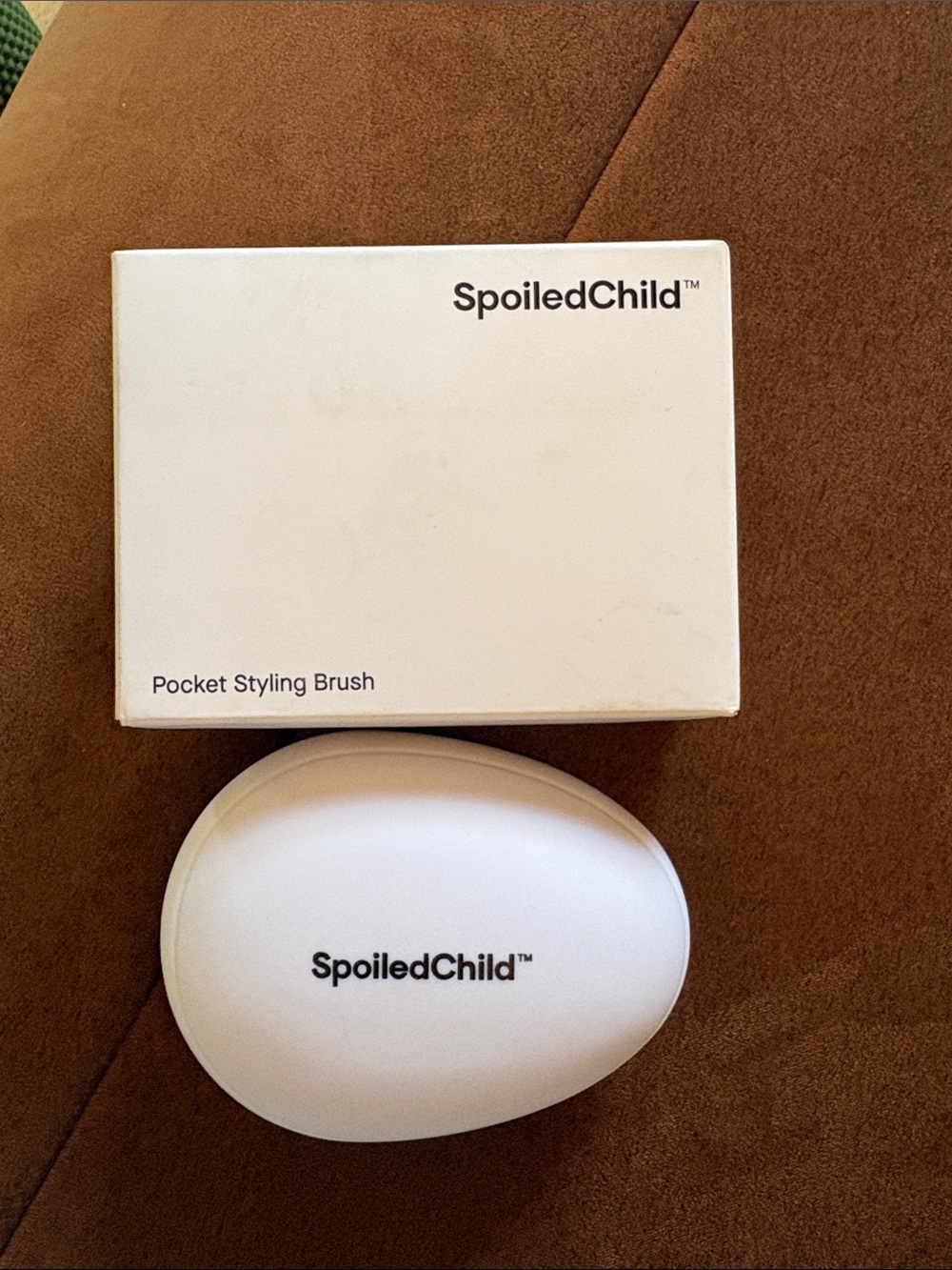 SpoiledChild White Pocket Styling Brush - Compact Travel Hair Brush